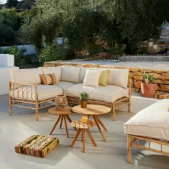 Salon De Jardin^CASA BAMBOLETTE Fauteuil De Coin Aspect Bambou