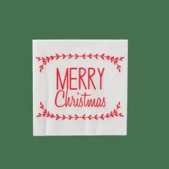Serviettes^CASA MERRY CHRISTMAS Set De 20 Serviettes Rouge