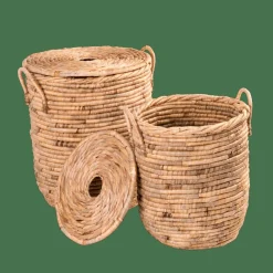 Paniers À Linge^CASA MILEY Panier à Linge Avec Couvercle Et Poignées Naturel