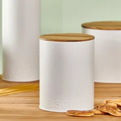 Boîtes Métalliques|Boîtes De Conservation^CASA NAGINI Boîte Conservation Pour Biscuits Blanc, Naturel