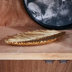 Plats Déco^CASA PALM Feuille Déco Doré