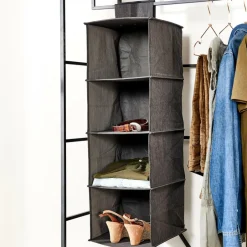 Étagères^CASA RANGO Système De Rangement 4 Compartiments Gris Foncé