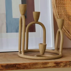 Bougeoirs^CASA RINGS Bougeoir Brun Clair