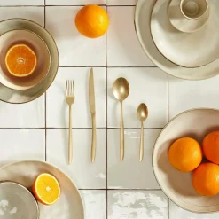 Ménagères^CASA ROXANNE Couverts 16 Pièces Doré Clair