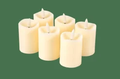 Bougies Led^CASA RUSTIC Bougies LED Set De 6 Ivoire