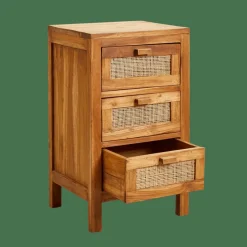 Commodes^CASA TECK Armoire à 3 Tiroirs Naturel