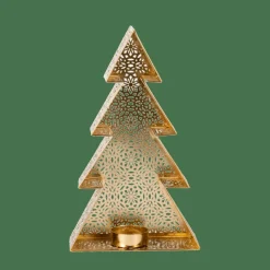 Porte-Bougies^CASA TREE Support Bougie Chauffe-plat Doré